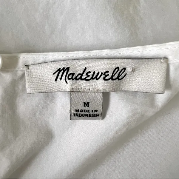 Madewell White Bell Sleeves Poplin Top Blouse M - Image 9