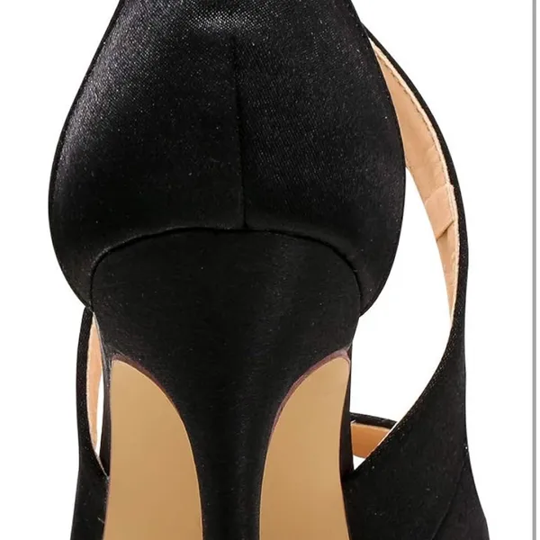 Elegant Park Black Strappy Peep Toe Heels Sz‎ 7.5 - Image 5