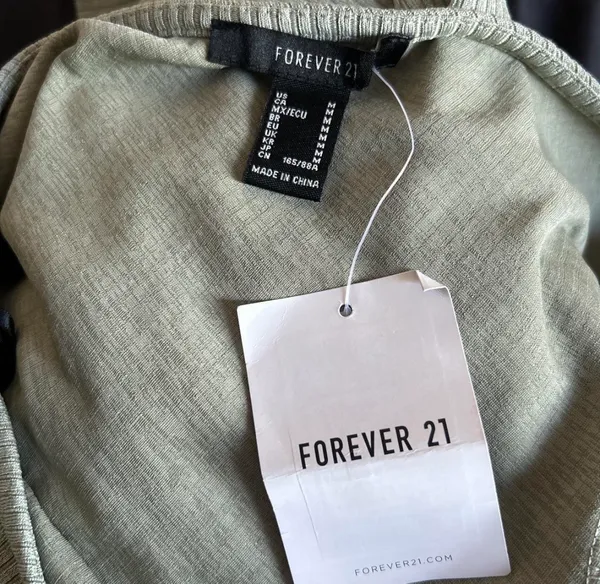 Forever 21 Green one shoulder top with tie detail - Image 5