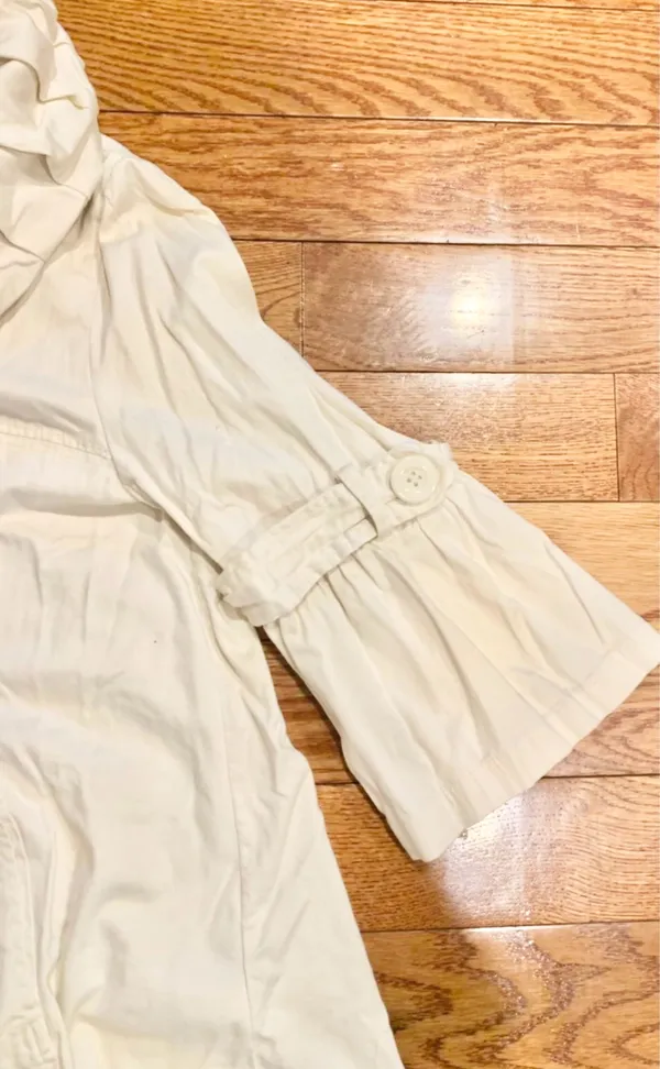 Vtg Y2K Last Kiss off White Swing light Jacket Exaggerated Retro Ruffle Collar L - Image 9