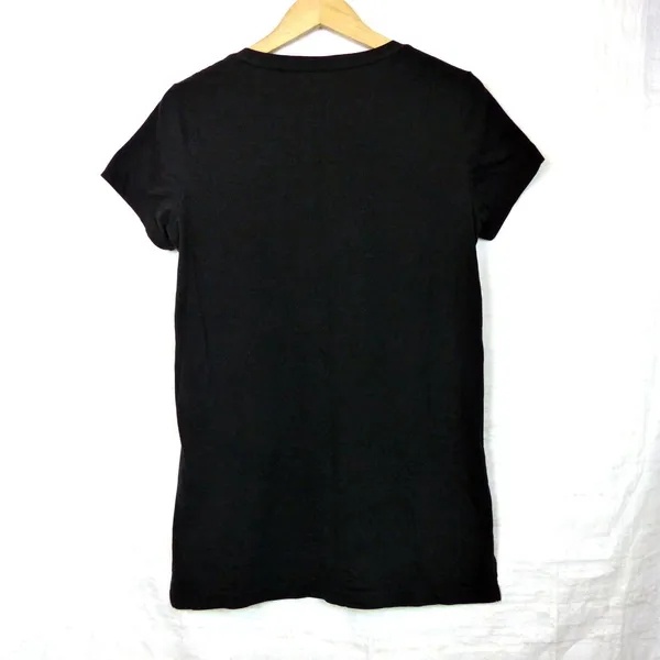 Skull Rose Graphic Tunic Top Women Size Free M/L Black Gothic Tee V-neck Y2K - Image 8