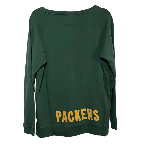 47 Brand Green Bay Packers Sweatshirt Vintage Football Raglan Pocket Pullover XL - Image 3