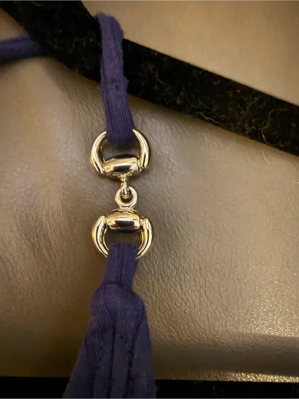 Maeve Ribbed Halter Tank in Navy with Silver Hardware - Image 6