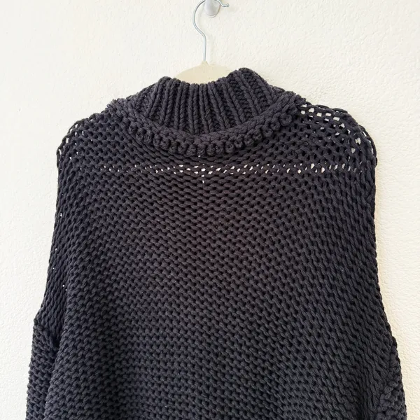 [Free People] Black‎ My Only Sunshine Chunky Knit Mock Neck Sweater Sz Medium M - Image 6