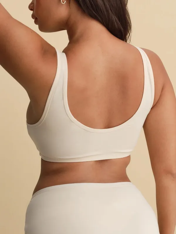 MATE the Label Organic Comfort Scoop Bralette NWT S Sand - Image 2