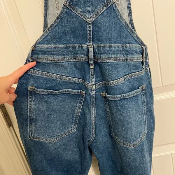 EUC | Old‎ Navy women’s ripped distressed medium wash denim overalls — size 2 - Image 8