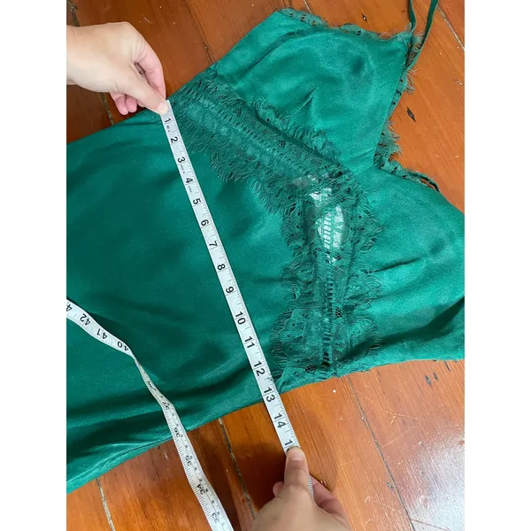 Anthropologie Bl^nk London Green Tropical Lace Maxi Slip Dress NWT S - Image 10