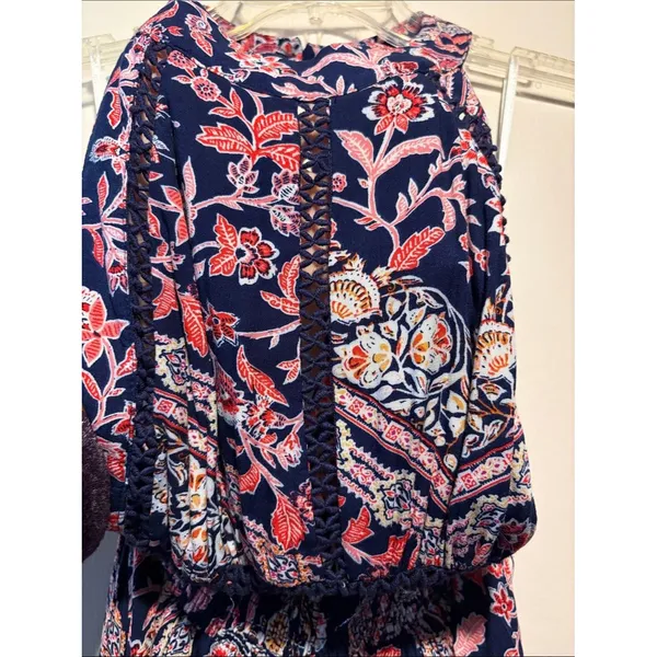 Abel the Label Anthropologie Vienna Halter Floral Maxi Dress Blue Pink Size S - Image 6