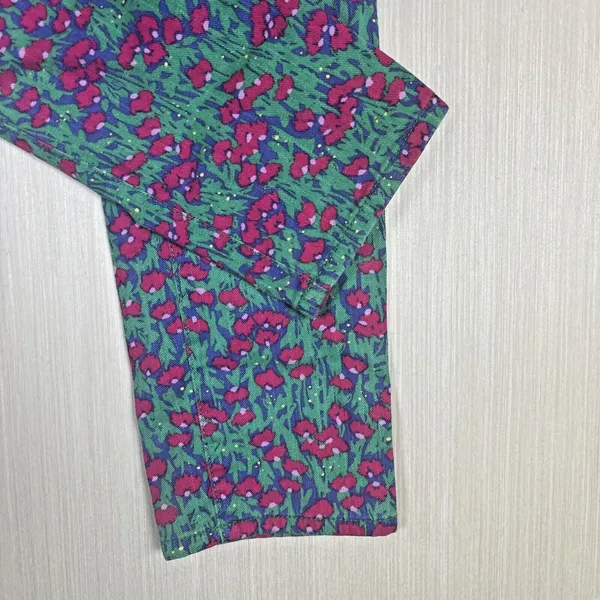 Lilly Pulitzer Worth Skinny Mini Pants Green Pink Floral Ankle Size 0 - Image 6