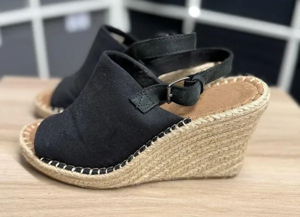 Toms Espadrille Slingback Monica Wedge Canvas Sandal - Image 3