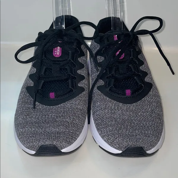 Under Armour Women’s Charged Impulse 3 Knit Gray Purple Running Athletic Shoes - Image 3