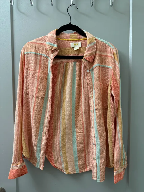 Maeve Anthropologie Calipatria Stripe Button Down - Image 5