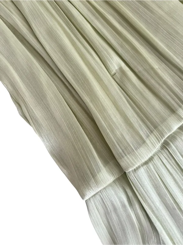 Anthropologie Somerset Women’s Off-Shoulder Shimmer Green Maxi Dress Size XXS - Image 13