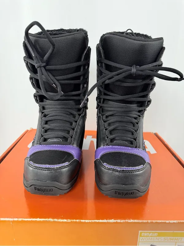 Thirtytwo Summit Snowboard Boots Size‎ 6.5 Womens Black/Purple with Box - Image 3