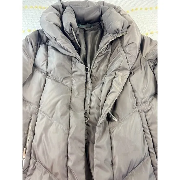 Lauren‎ Ralph Lauren Womens Taupe Down Filled Puffer Toggle Parka Coat Large - Image 6