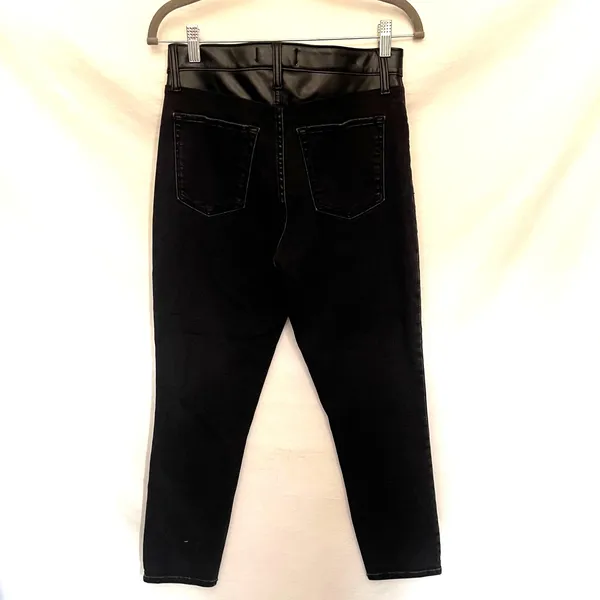 Abercrombie & Fitch Super Skinny Ankle Women Jeans Sz 6 Y2K Grunge Faux Leather - Image 6