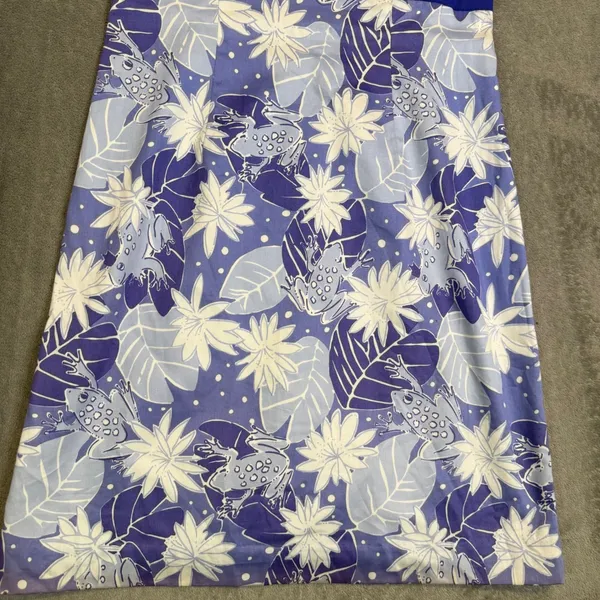 Vintage Lilly Pulitzer Prince Charming Frog Print Shift Dress Women 6 Blue - Image 7
