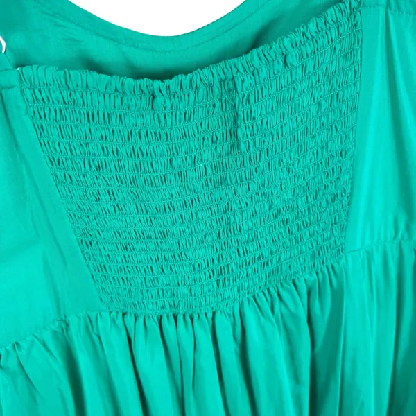 Universal Thread NWT Cotton‎ Blend Green Spaghetti Strap Ruffled Midi Dress Sz L - Image 6