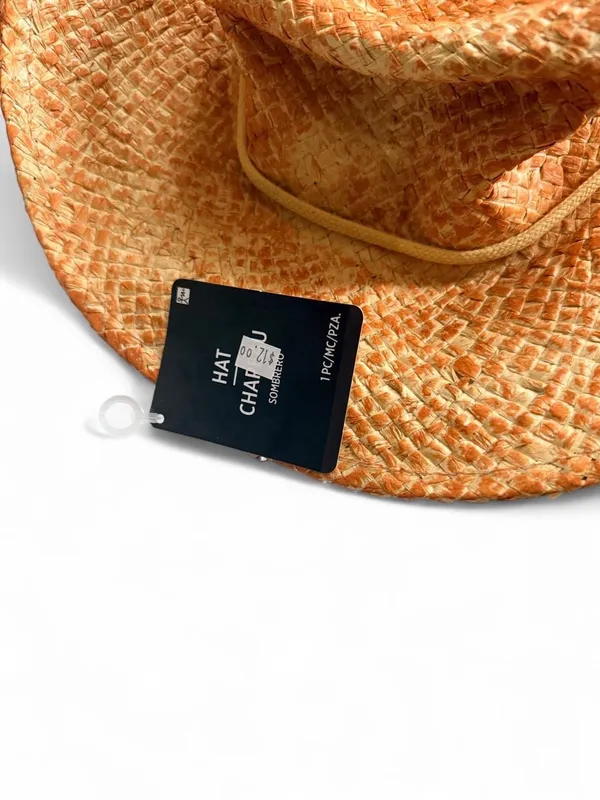 NWT Woven Straw Cowboy Hat Western Boho Festival - Image 5