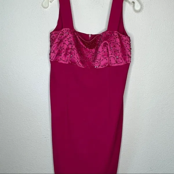 Vintage Beaded Magenta‎ Dress - Image 7