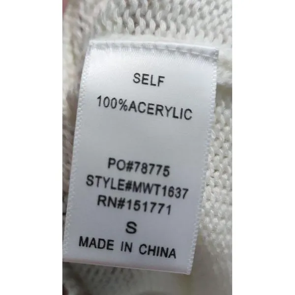 LE LIS Womens Sweater Size S‎ White Brown Pullover Knit Tiger Print Chic - Image 5