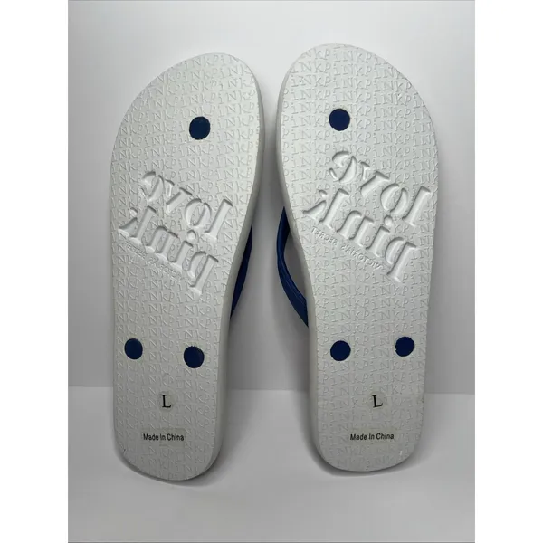 Victoria's Secret PINK Flip Flops Large Collegiate‎ Pennant Love Spirit New - Image 6