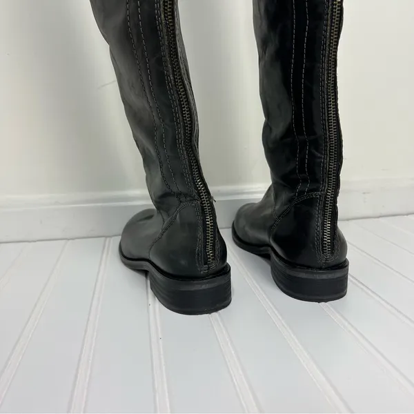 Hinge Over the Knee Leather tall boots In Black Size 7.5 Equestrian Bohemian - Image 10