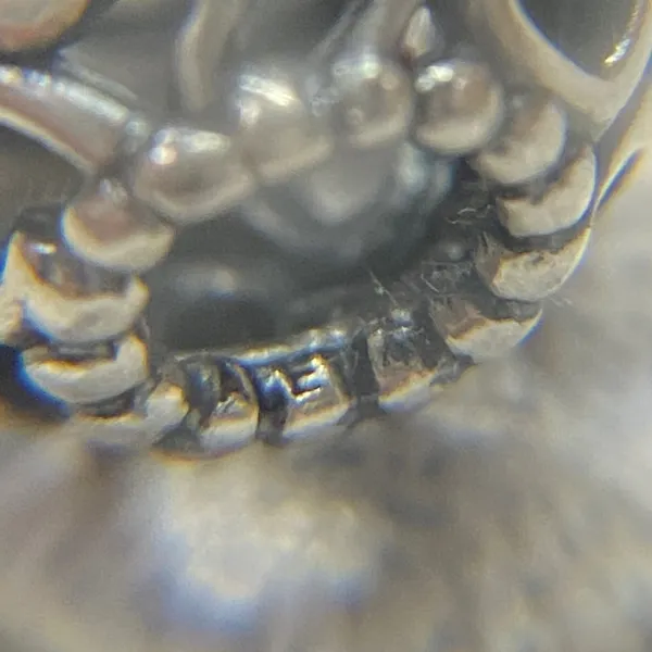 Authentic Pandora 925 Silver Openwork Hearts Bead Charm Jewelry Making - Image 7