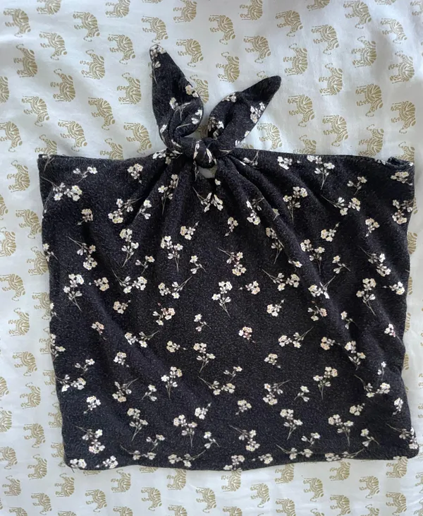Black Floral Strapless Top - Image 3