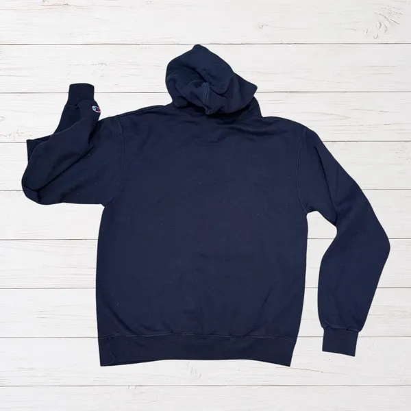 Champion WVU West Virginia Mountaineers Women's M Navy Gold Pullover Hoodie - Image 2