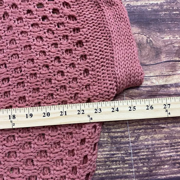 Love Change Women's Sweater Shirt XL Dark Pink Knit Short Sleeve Top - Image 4