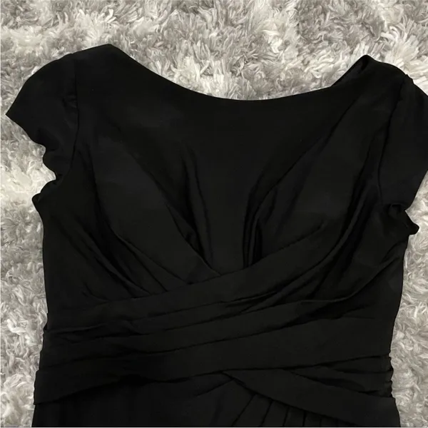 La Femme 28026 Black Twist Front Short Sleeve Dress Size 14 - Image 4