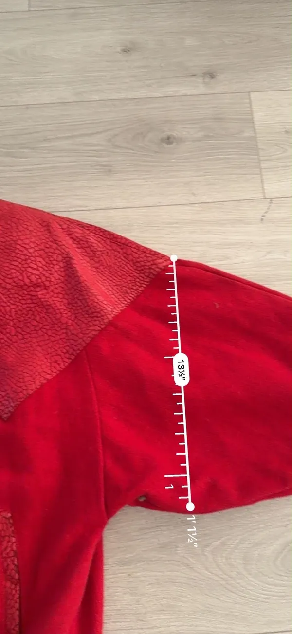 80’s Style Women’s Vintage Red Suede Leather Bomber Jacket Size Large - Image 8