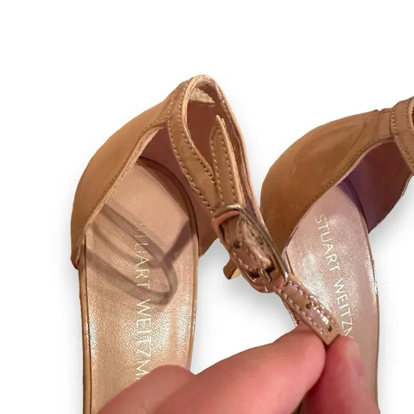 Stuart Weitzman Nudistrong Patent Leather Ankle Wrap‎ High Heel Sandals Sz 9.5 - Image 8