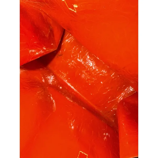 Dooney & Bourke Acrylic Plastic Jelly Vintage Monogram Tote Orange Leather Y2K M - Image 8