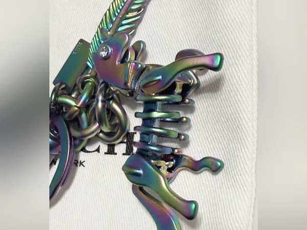 Coach, 3D, oil slick, Iridescent Unicorn, Keychain/fob RARE! - Image 13