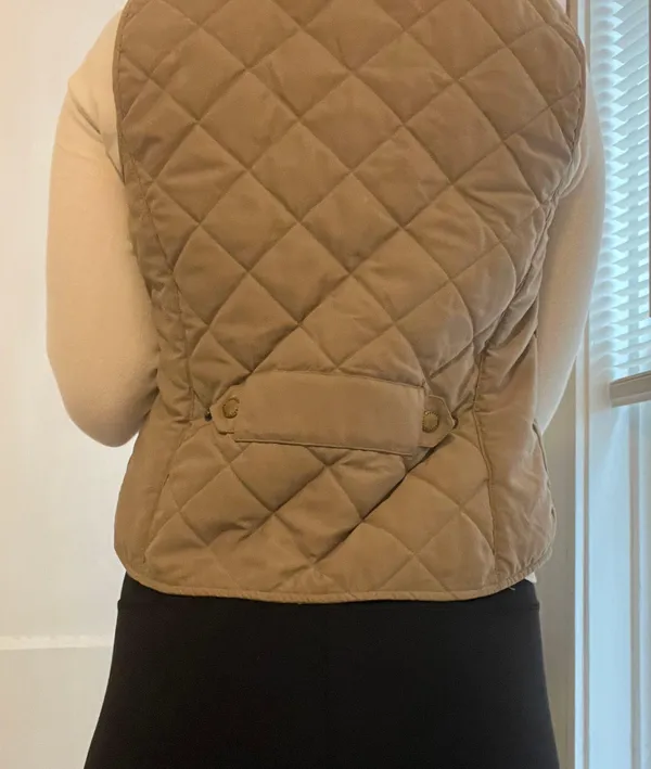 Ralph Lauren Tan Quilted Vest With Brass Buttons - Image 5