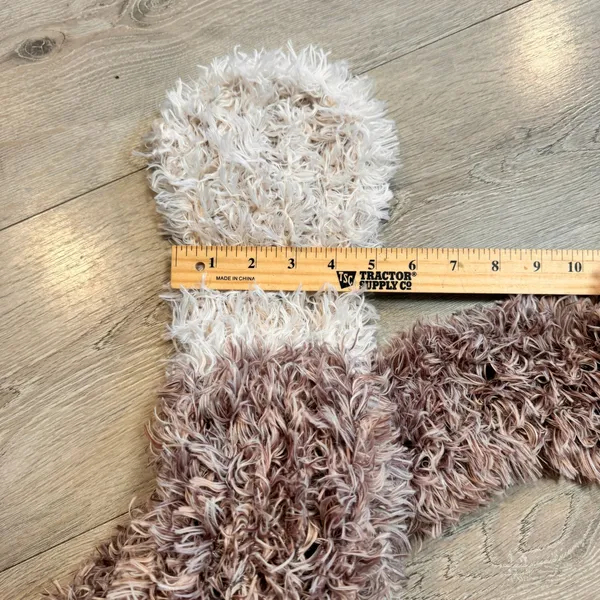 Handmade Soft Shaggy Faux Fur‎ Scarf Brown Cream Winter Warm Cozy Accessory - Image 3