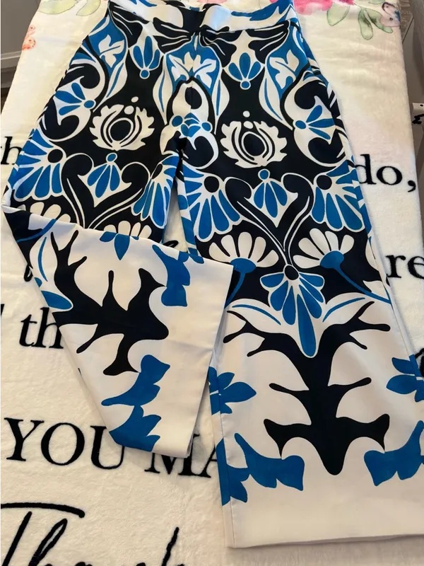ZARA Floral Printed Pants Women’s Size L - Image 5
