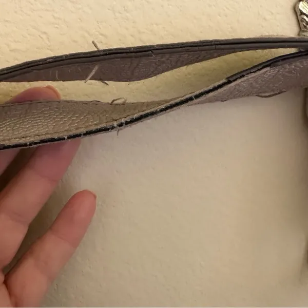 Kathy Van Zeeland purse blush pink with metallic silver gray finish - Image 10
