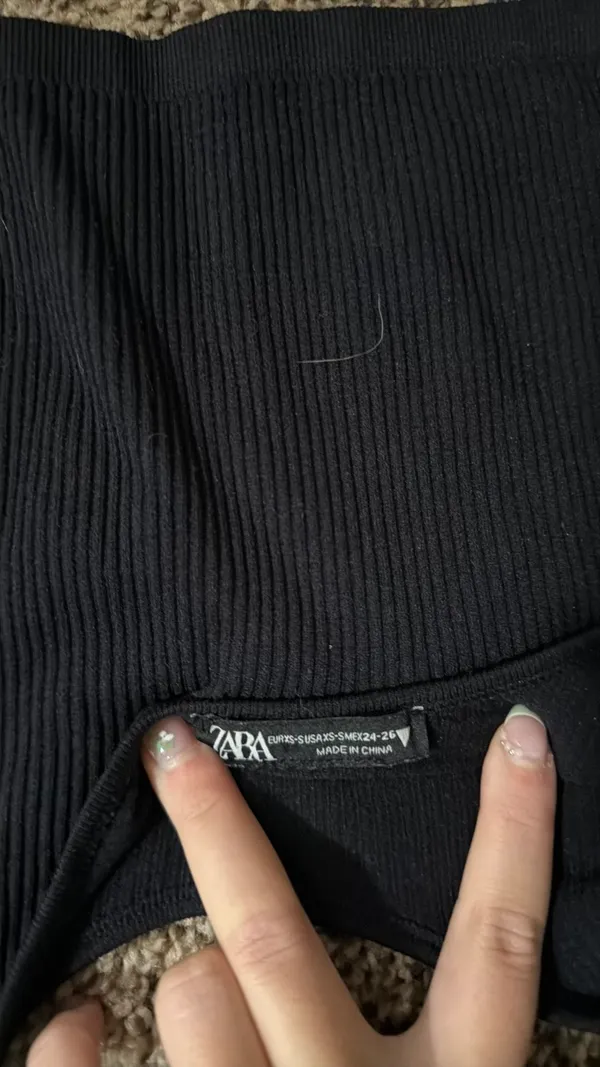 ZARA Ribbed Crop Top Cut-Out - Image 2