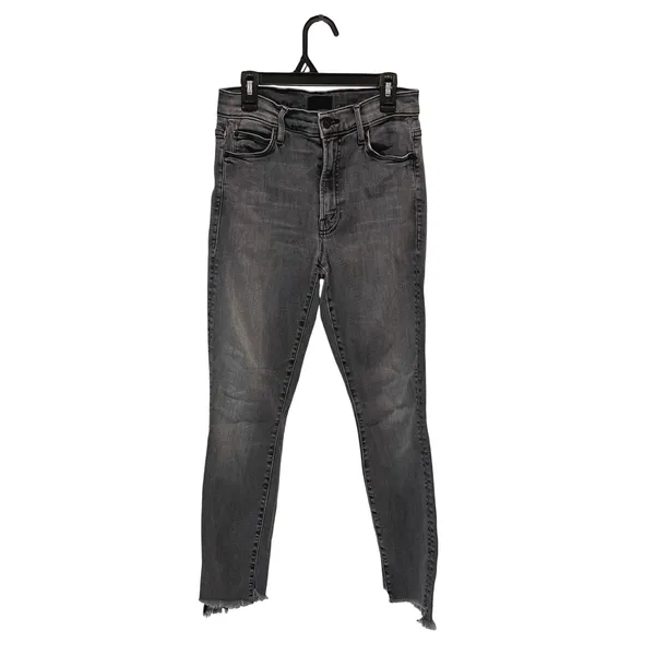 MOTHER The Zip Stunner Two Step Fray Jeans Womens 27 Grey Edgy Skinny High Rise - Image 3