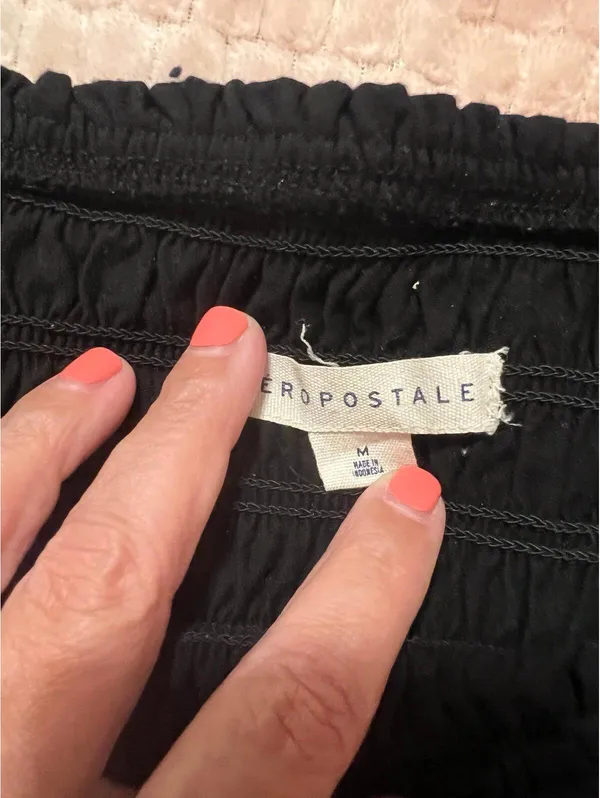 Aeropostale Black off the shoulder crop top - Image 3