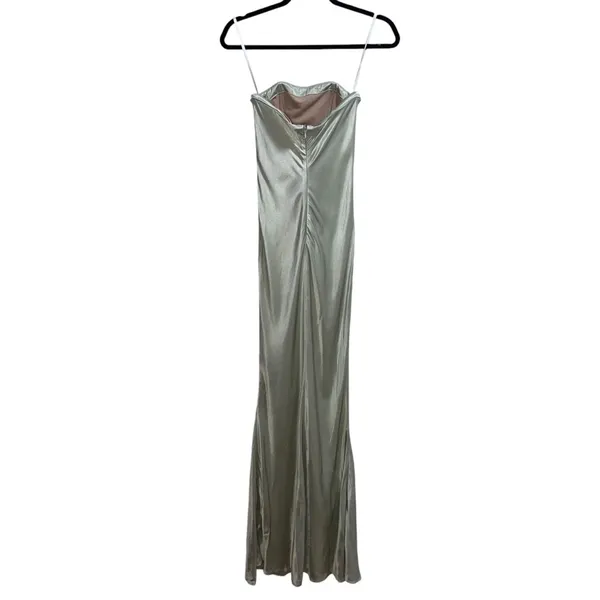 Stone Cold Fox X Revolve NEW NWOT Mikayla Strapless Maxi Gown In Sage Green - Image 7