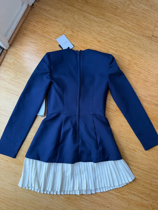 NWT Club L London Lysette Navy Sweetheart Pleated Mini Dress Size 6 - Image 10
