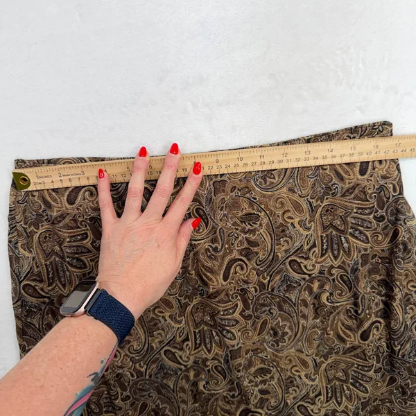 Emma James Vintage Y2K Large Maxi Skirt Brown Paisley Mesh Boho Earthy Natural Academia - Image 8