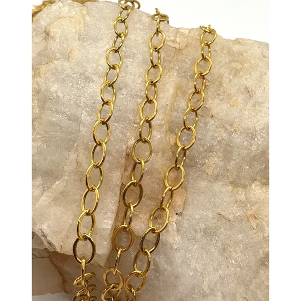 111" Gold-Filled Flat Oval Cable Chain 4.7 x 3.6mm Jewelry‎ Making Supply 11057F - Image 3
