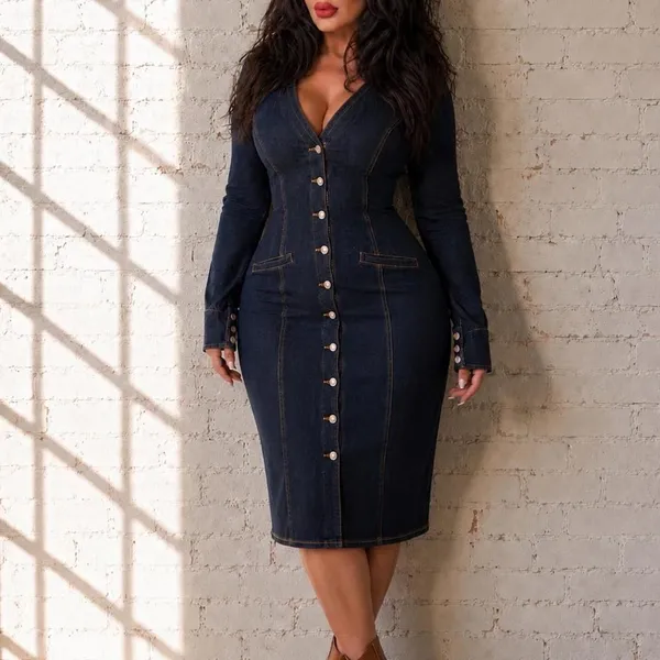 Levi-s Women's Blue and Navy Dress - Image 3