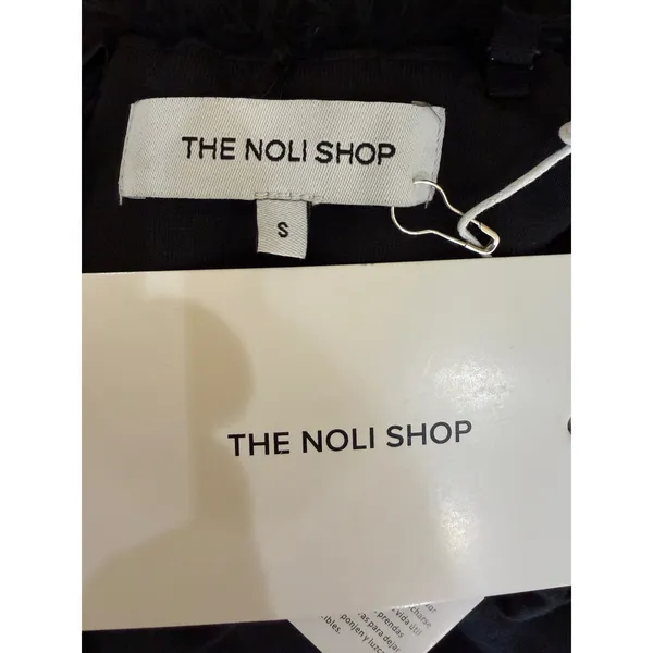 The Noli Shop Black Jumpsuit Feather Trim Strapless Small Glam Party Chic - Image 8