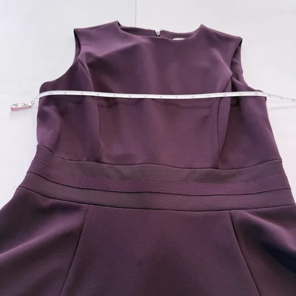 NWT Calvin Klein Purple Mesh Illusion Hem‎ Fit Flare Stretch Sleeveless Dress 6 - Image 11